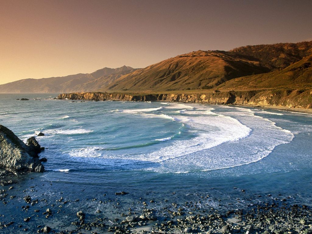 Sand Dollar Beach and Santa Lucia Range, California